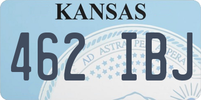 KS license plate 462IBJ