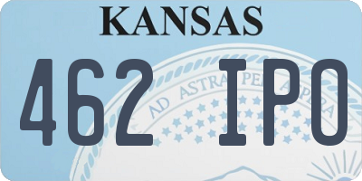 KS license plate 462IPO