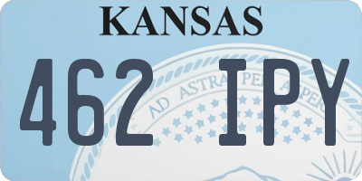 KS license plate 462IPY