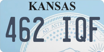 KS license plate 462IQF