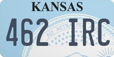 KS license plate 462IRC