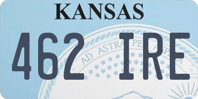 KS license plate 462IRE