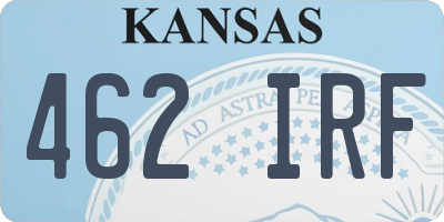 KS license plate 462IRF