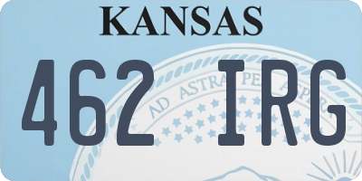 KS license plate 462IRG