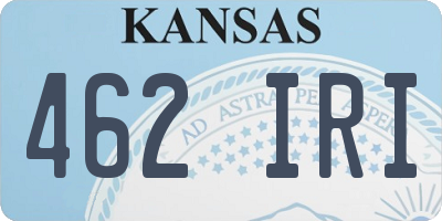 KS license plate 462IRI