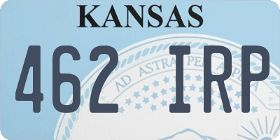 KS license plate 462IRP
