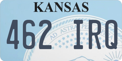 KS license plate 462IRQ