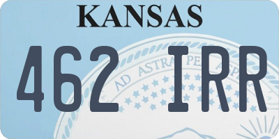 KS license plate 462IRR