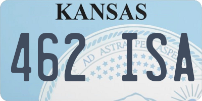 KS license plate 462ISA