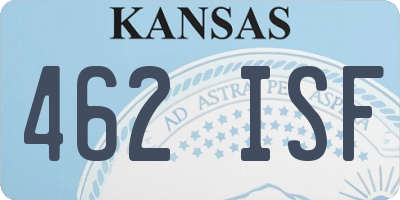 KS license plate 462ISF