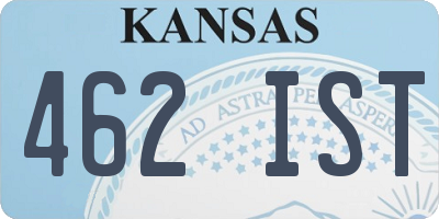 KS license plate 462IST