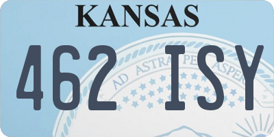 KS license plate 462ISY