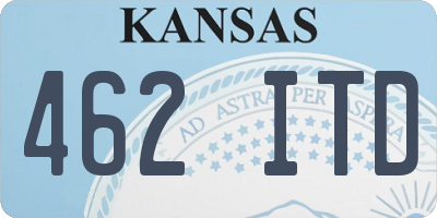 KS license plate 462ITD