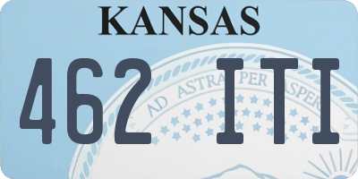 KS license plate 462ITI
