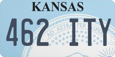 KS license plate 462ITY
