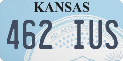 KS license plate 462IUS