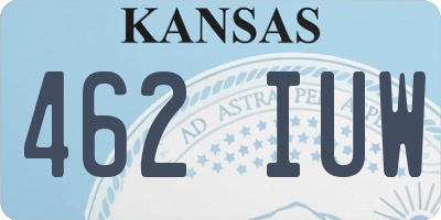 KS license plate 462IUW