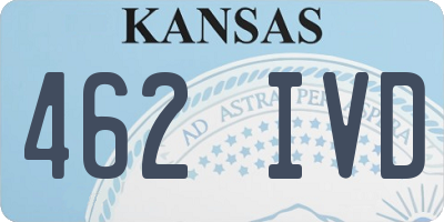 KS license plate 462IVD