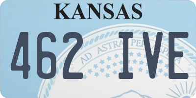 KS license plate 462IVE