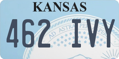 KS license plate 462IVY