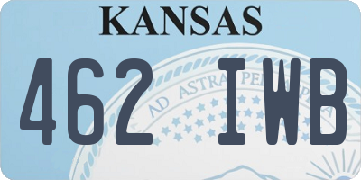KS license plate 462IWB