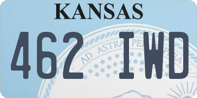 KS license plate 462IWD