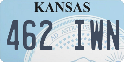 KS license plate 462IWN