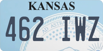 KS license plate 462IWZ