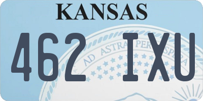 KS license plate 462IXU