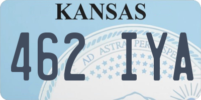 KS license plate 462IYA