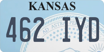 KS license plate 462IYD
