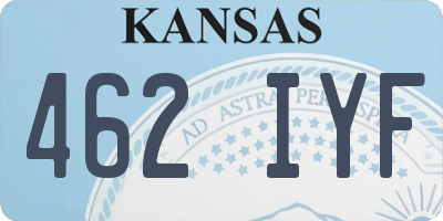 KS license plate 462IYF