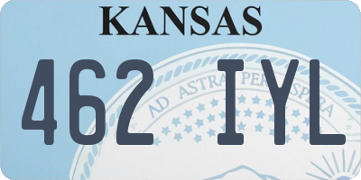 KS license plate 462IYL
