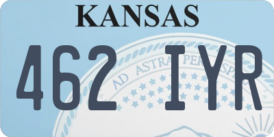 KS license plate 462IYR