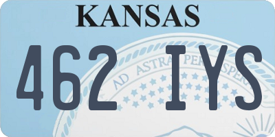 KS license plate 462IYS