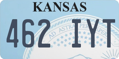 KS license plate 462IYT