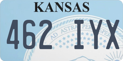 KS license plate 462IYX