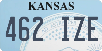 KS license plate 462IZE