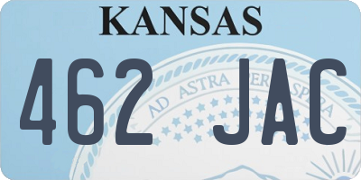 KS license plate 462JAC