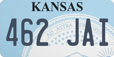 KS license plate 462JAI