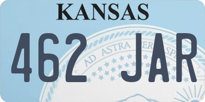 KS license plate 462JAR