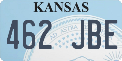 KS license plate 462JBE