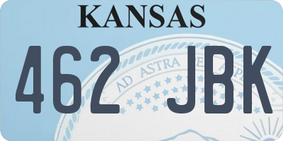 KS license plate 462JBK