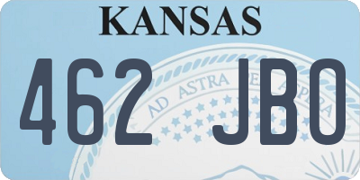 KS license plate 462JBO