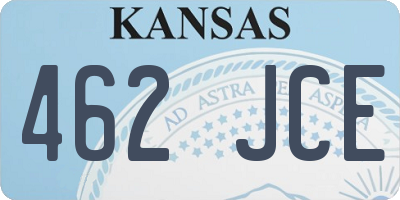 KS license plate 462JCE