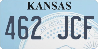 KS license plate 462JCF