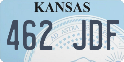 KS license plate 462JDF