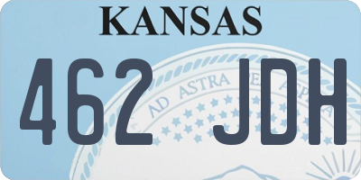 KS license plate 462JDH