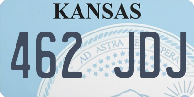 KS license plate 462JDJ