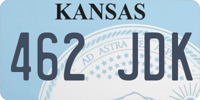 KS license plate 462JDK